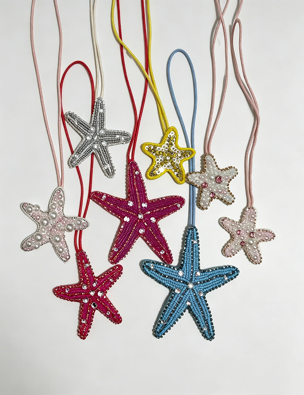 Chic Pearl Rhinestones Starfish Pendant Keychain 6W10BBC805