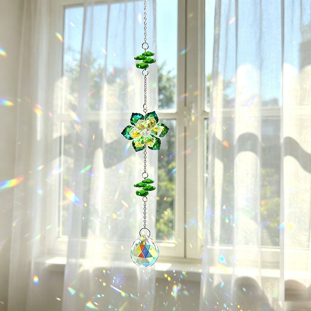 Cute Flower Crystal Bead Window Hanging Suncatcher 6H7HLS197