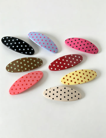 Cute Oval Polka Dots Print Hair Clips 6W6HCP1213