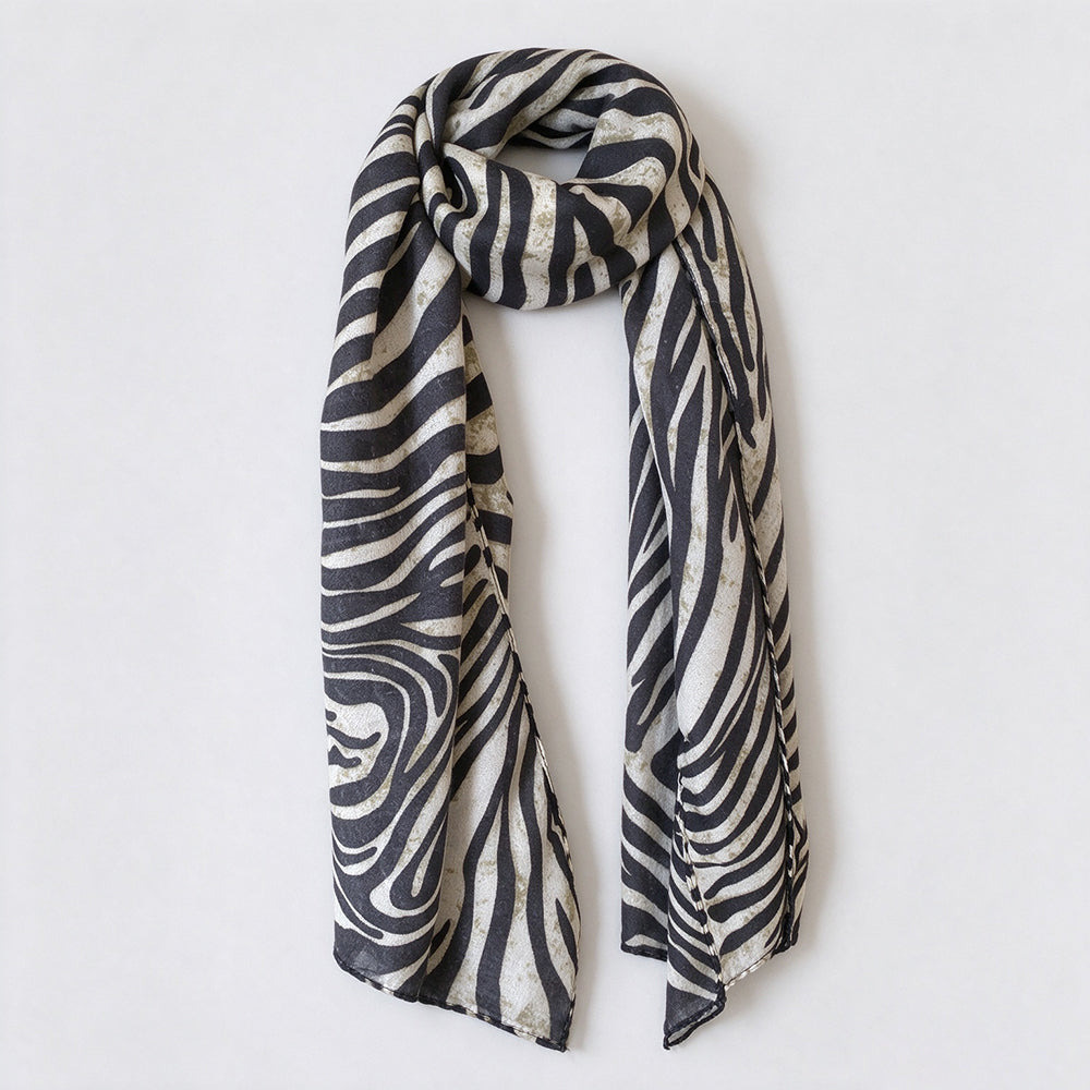 Vintage Leoaprd Print Cotton Linen Long Scarf 6W6NSC230
