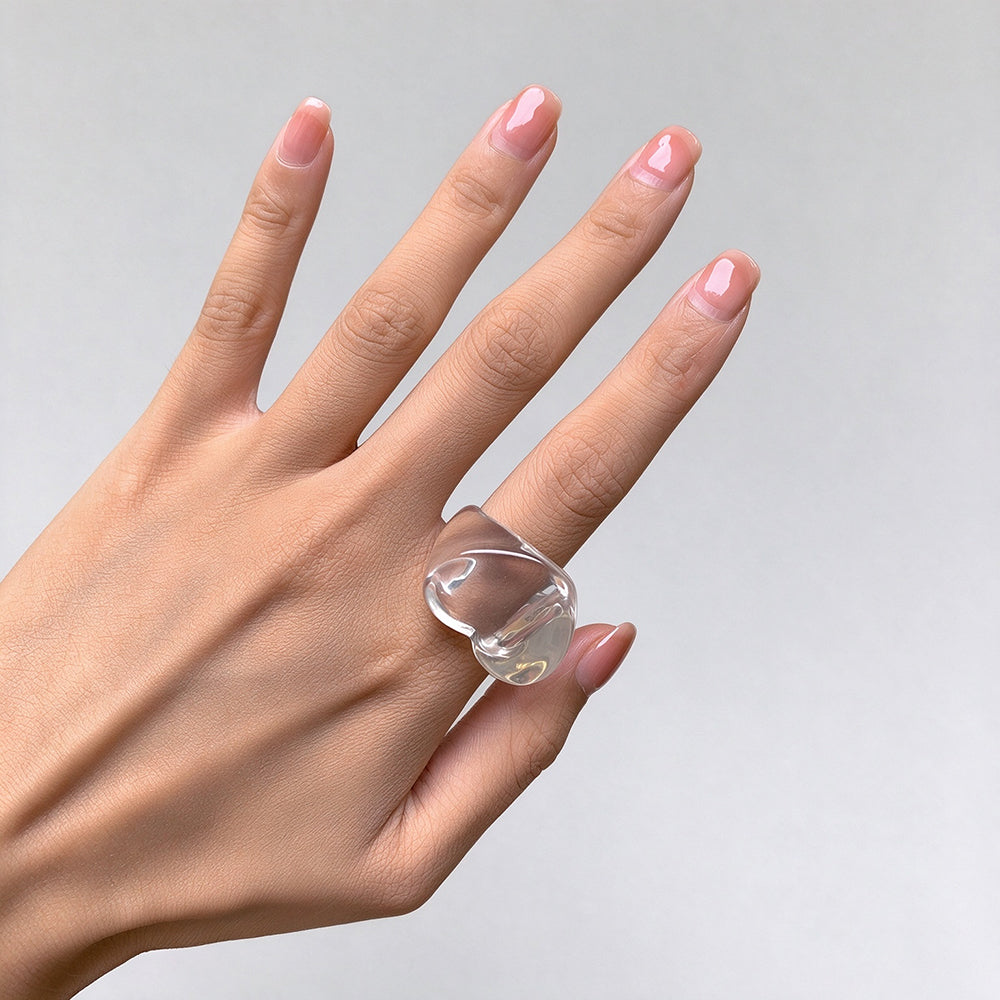 Resin Heart Ring - DippedShop Wholesale - #7587