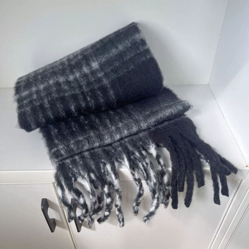 Tassel Plaid Scarf - DippedShop Wholesale - #2899