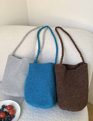 Handmade Woven Bucket Bag - DippedShop Wholesale - #2067