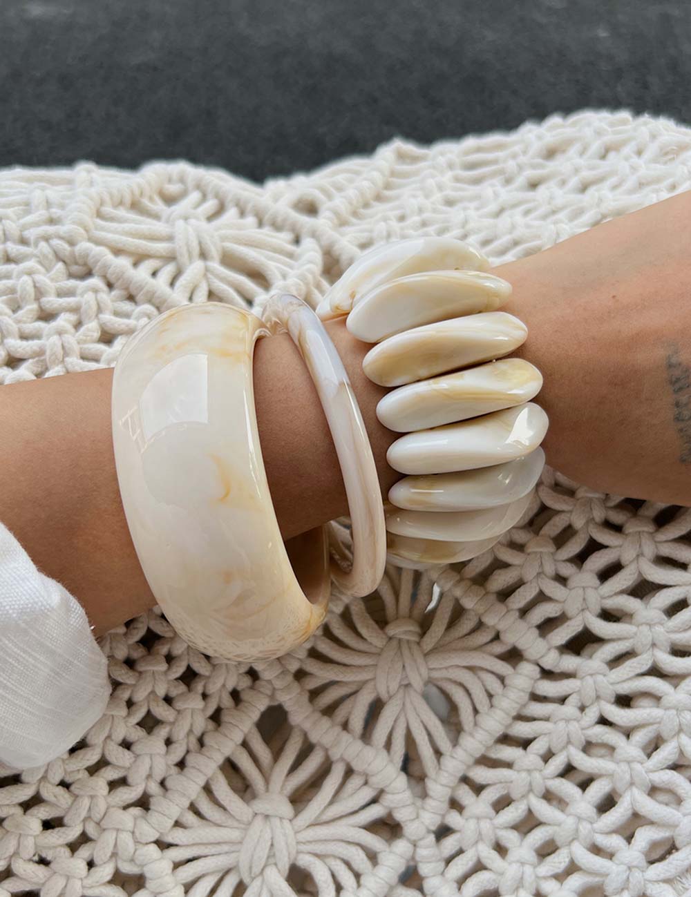 Vintage Cream Marble Bracelet - DippedShop Wholesale - #9267