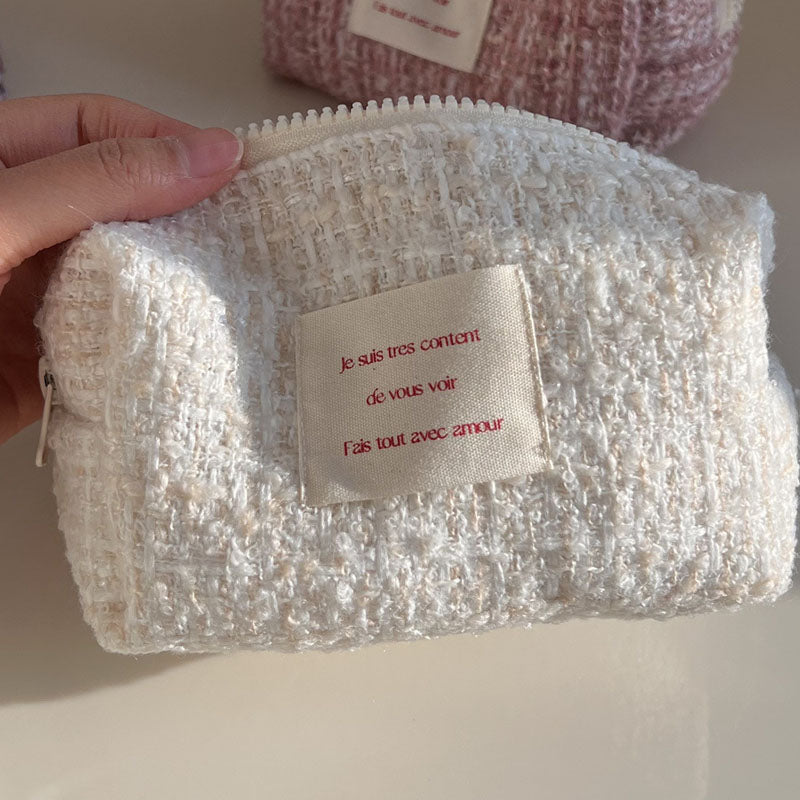 Luxury Tweed Cosmetic Bag - DippedShop Wholesale - #0691