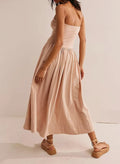 Solid Strapless Maxi Dress - DippedShop Wholesale - #0595