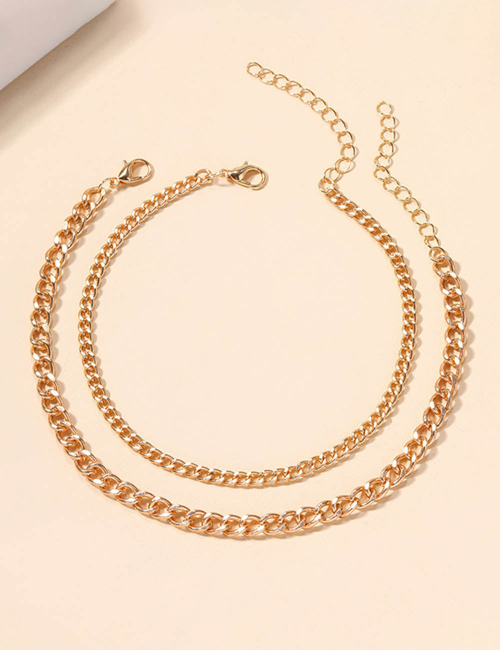 Fashion Double Layered Gold Pl - DippedShop Wholesale - #6211