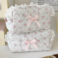 Lace Trim Floral Cosmetic Bag - DippedShop Wholesale - #6387