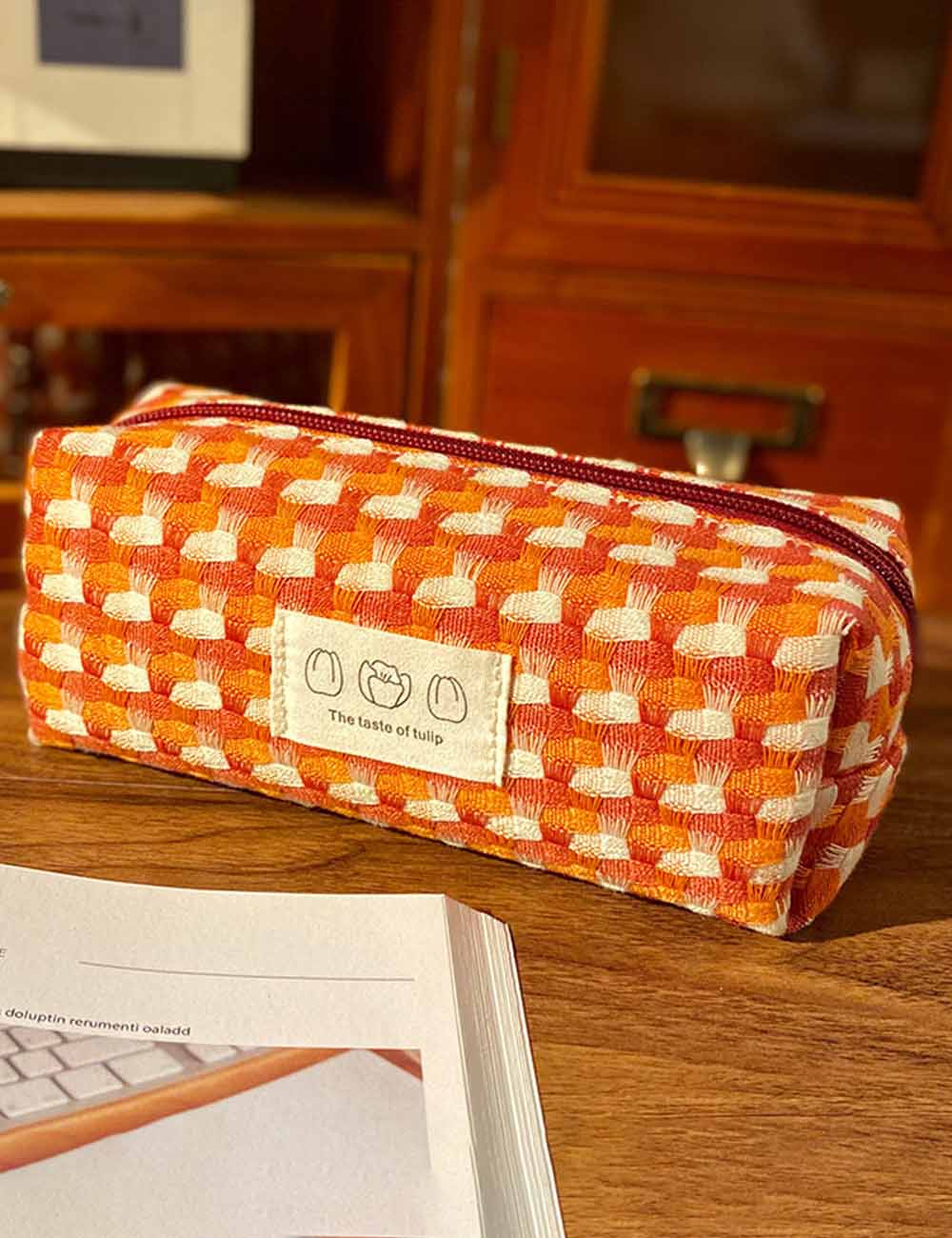 Simple Colorful Woven Pencil Case Pouch DP25E944