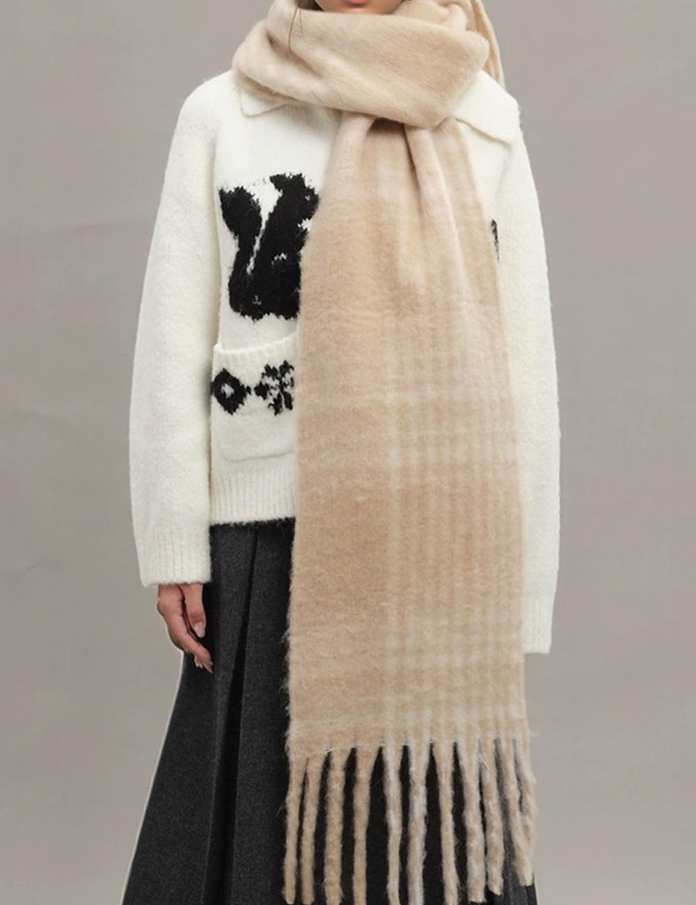 Tassel Plaid Scarf - DippedShop Wholesale - #0131