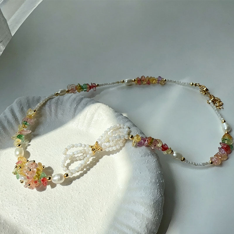 Vintage Pearl Bow Necklace - DippedShop Wholesale - #5795