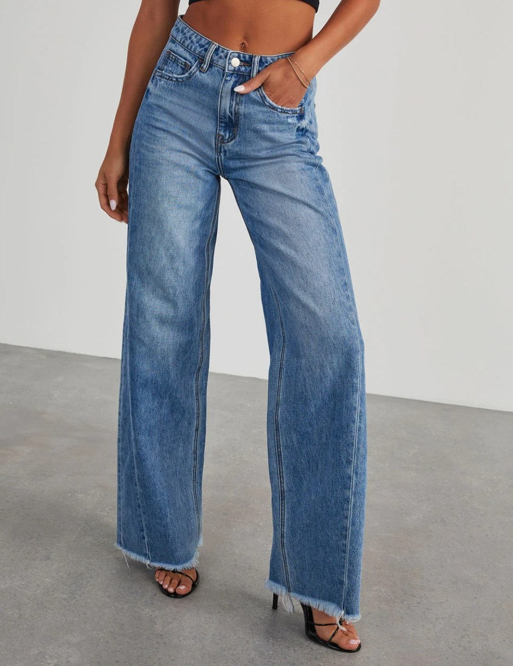 High Waist Denim Pant Wide Leg Jeans DPP3020