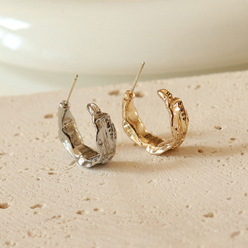 Gold Plated C-Shaped Studs - DippedShop Wholesale - #6499