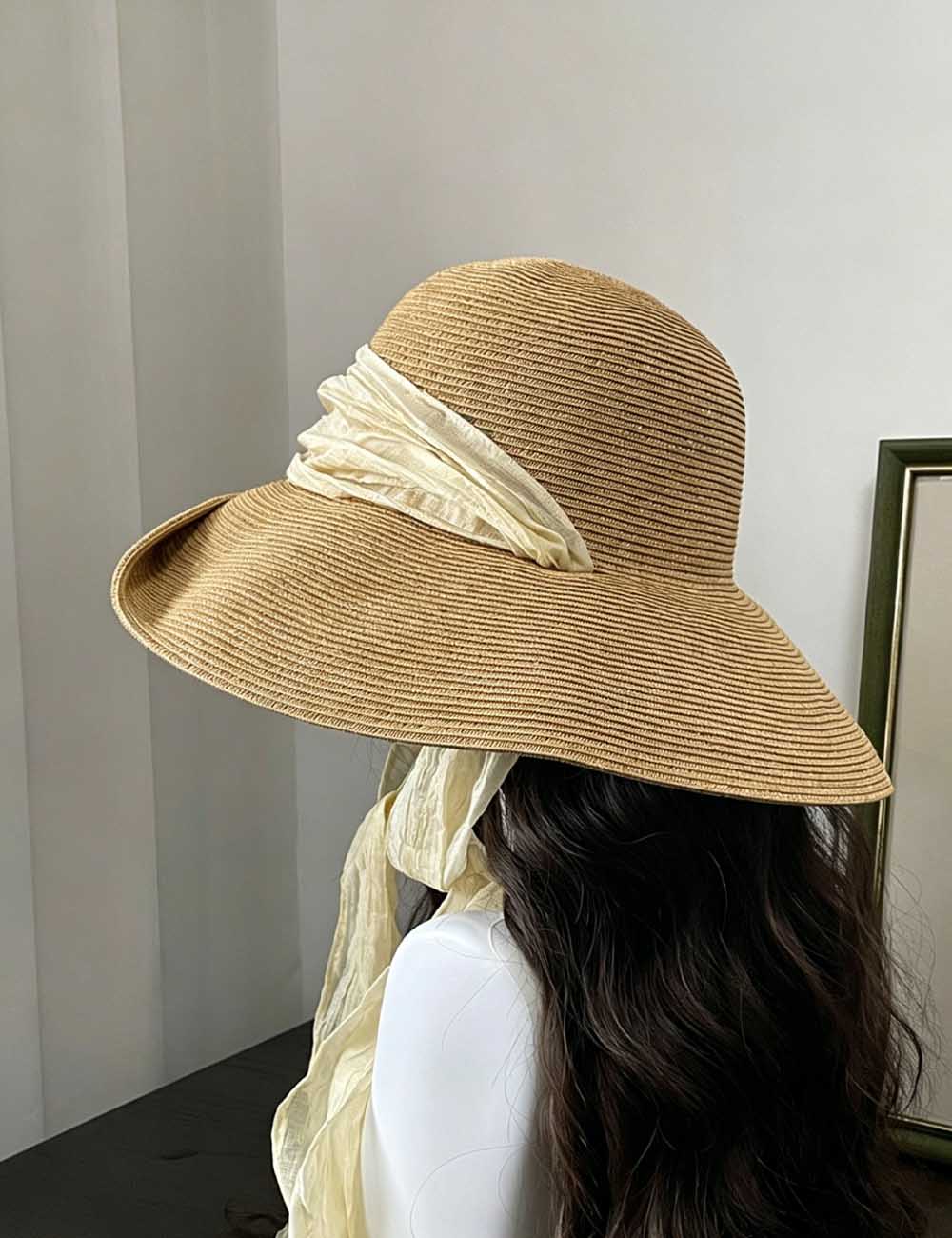 Elegant Wide Brim Straw Hat - DippedShop Wholesale - #0707