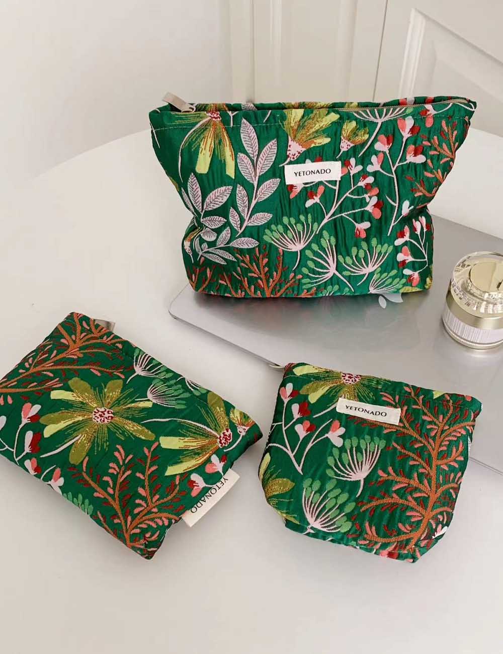 Floral Embroidery Makeup Bag - DippedShop Wholesale - #5171