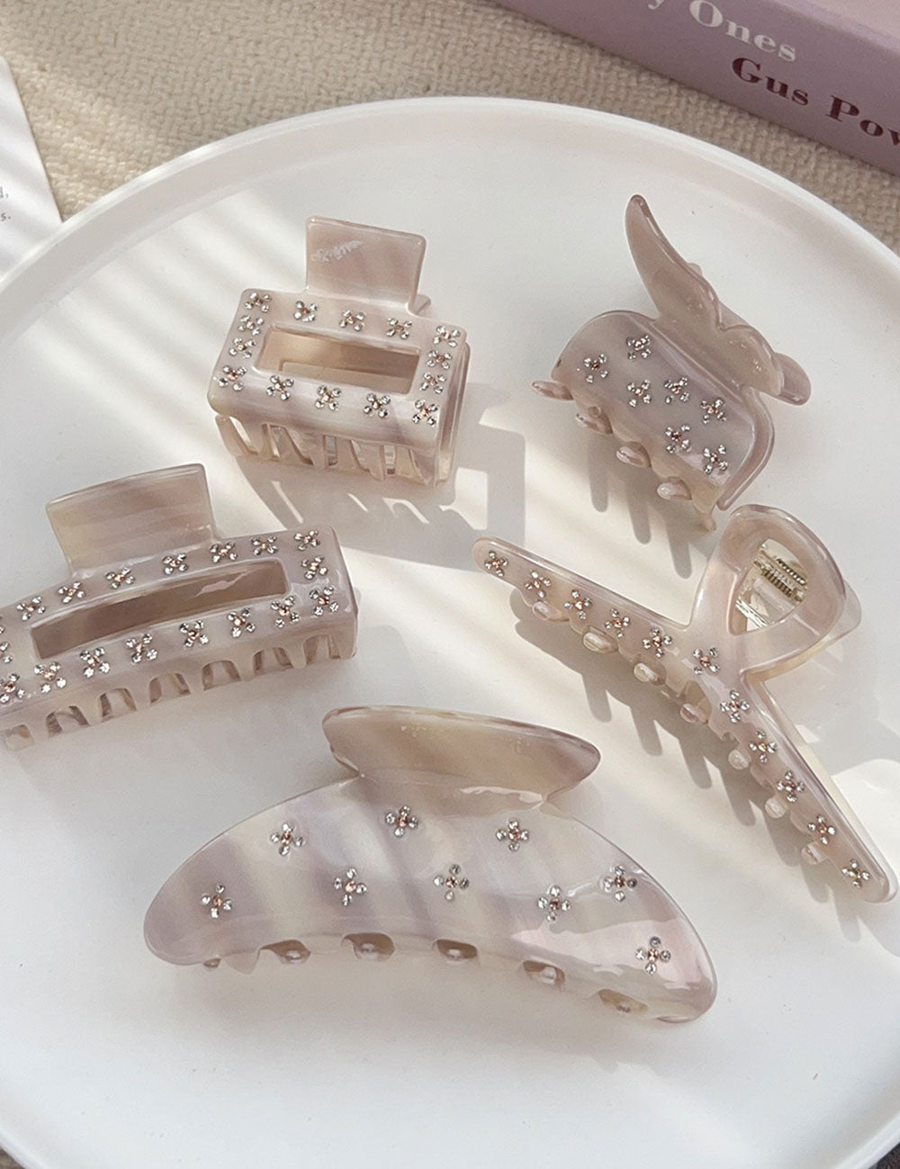 Sparkly Floral Rhinestone Hair Claw - DippedShop Wholesale - #9363