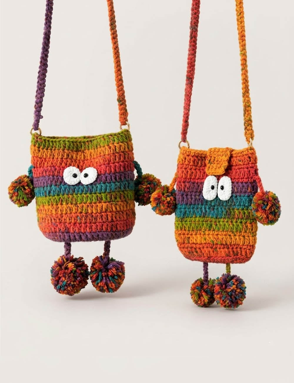 Colorful Crochet Crossbody Bag - DippedShop Wholesale - #3603