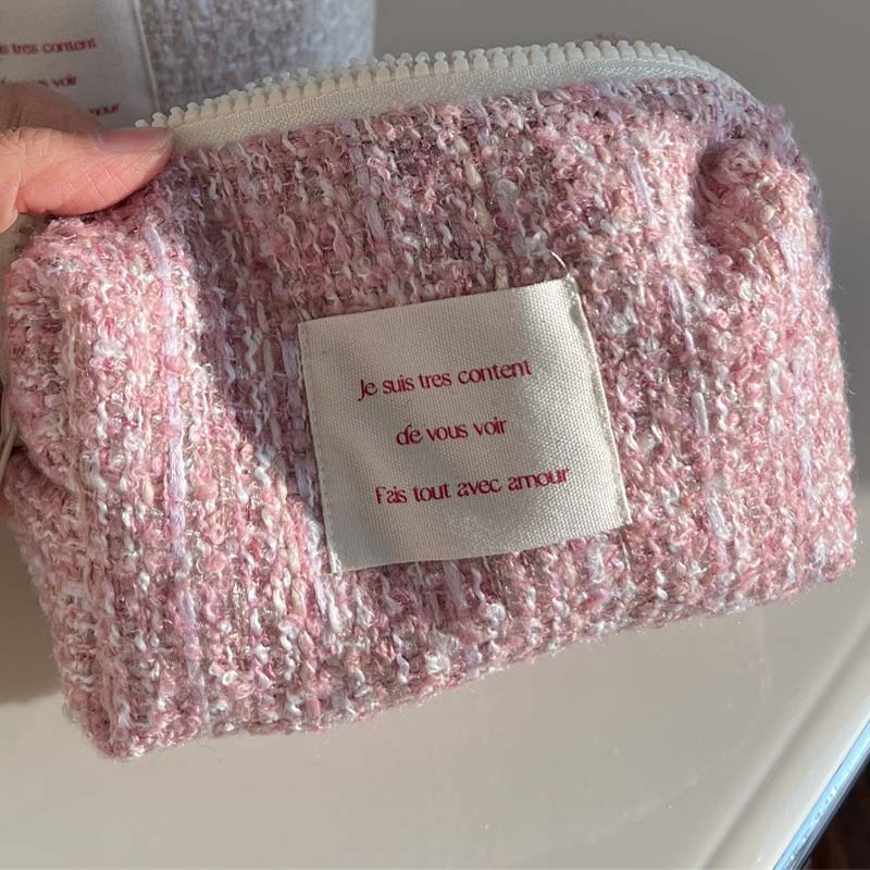 Luxury Tweed Cosmetic Bag - DippedShop Wholesale - #6227