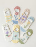 Floral Mesh No Show Socks - DippedShop Wholesale - #0147
