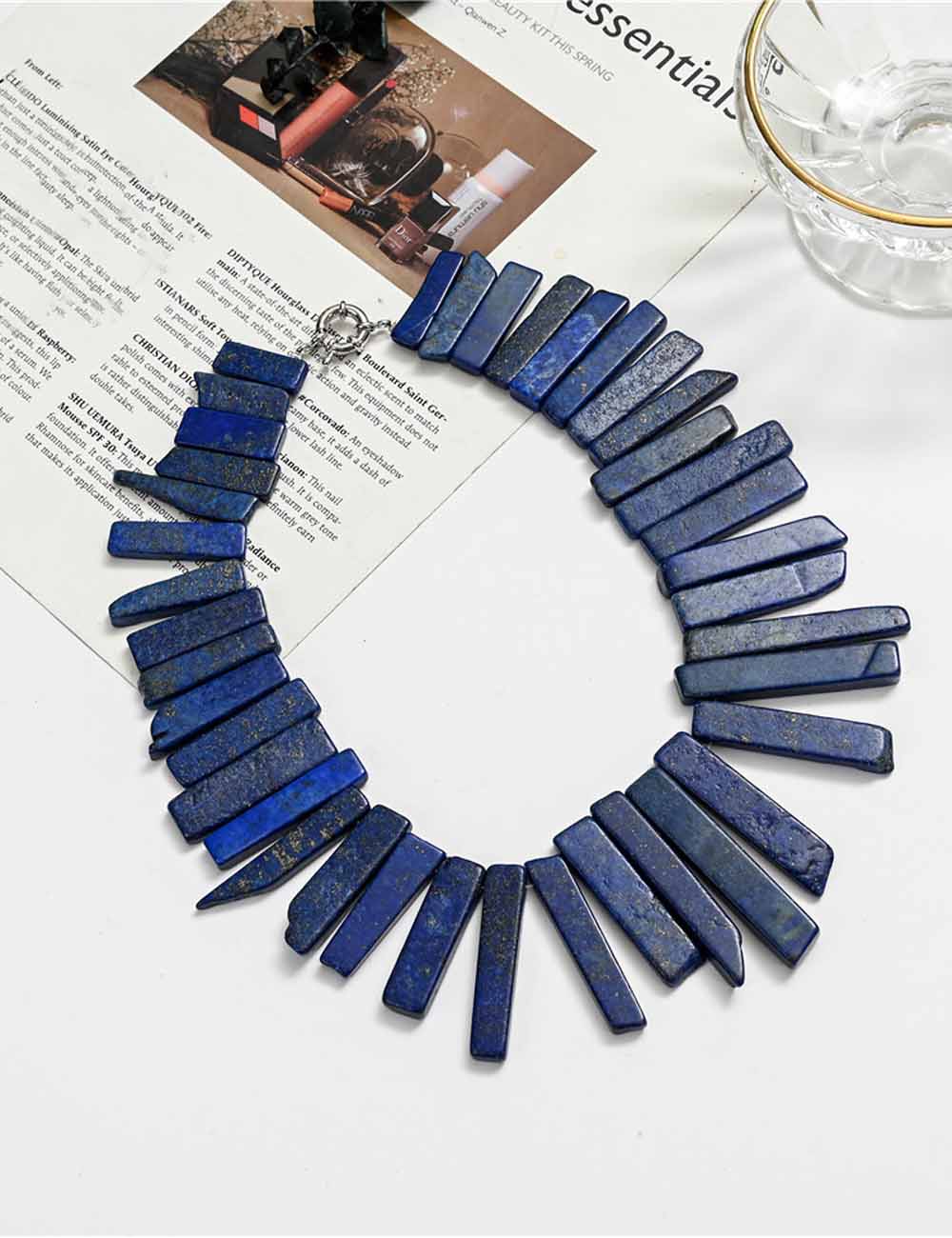 Natural Stone Irregular Raw Agate Slice Necklace DP25F830