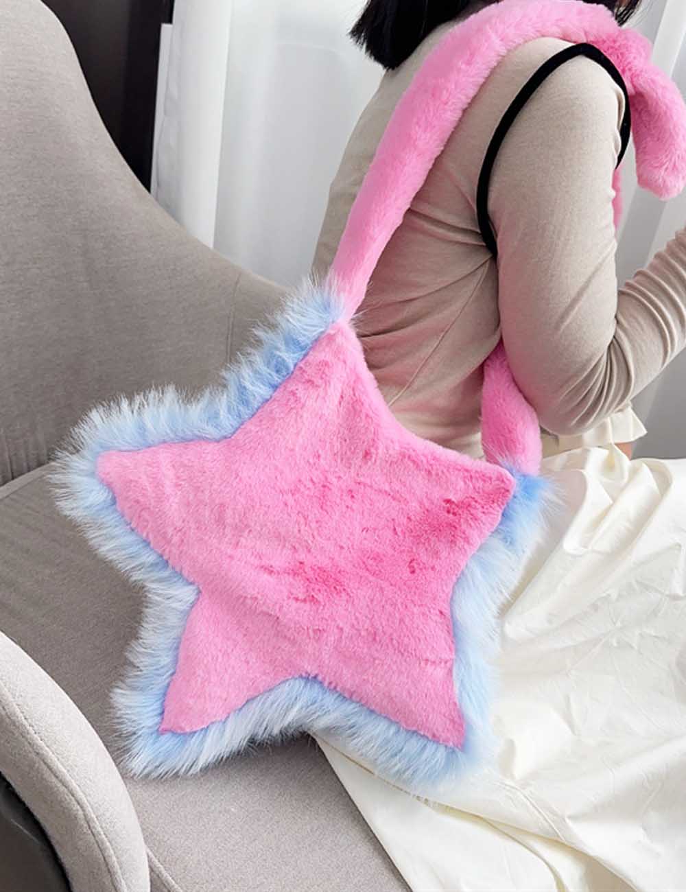 Cute Fuzzy Star-shaped Crossbody Shoulder Bag DP25G661