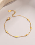 Trendy Gold Plated Fishbone Chain Anklets 8ZA6JAB30L