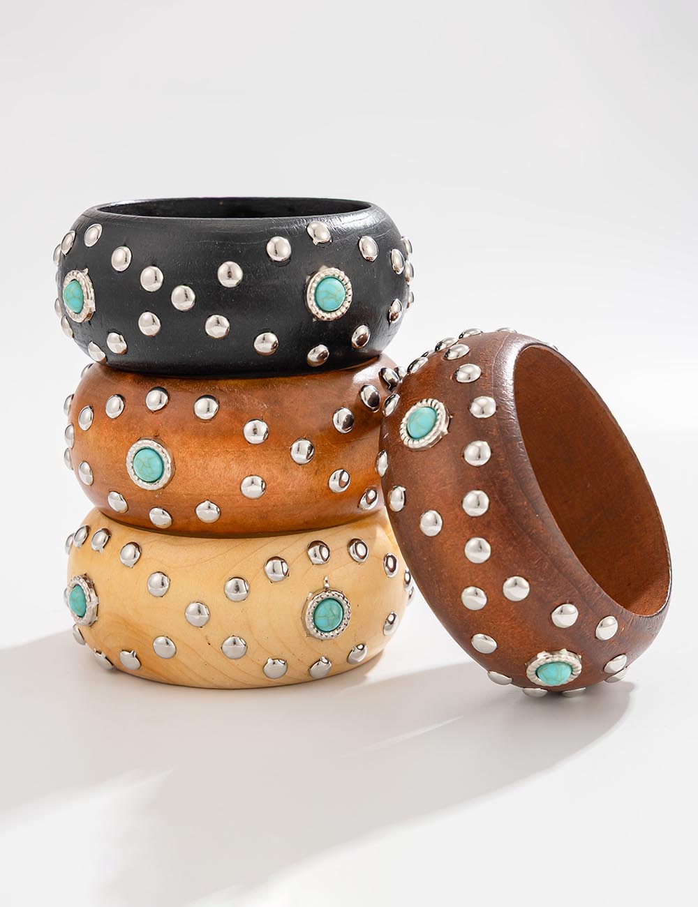 Punk Style Studded Wooden Wide - DippedShop Wholesale - #7971