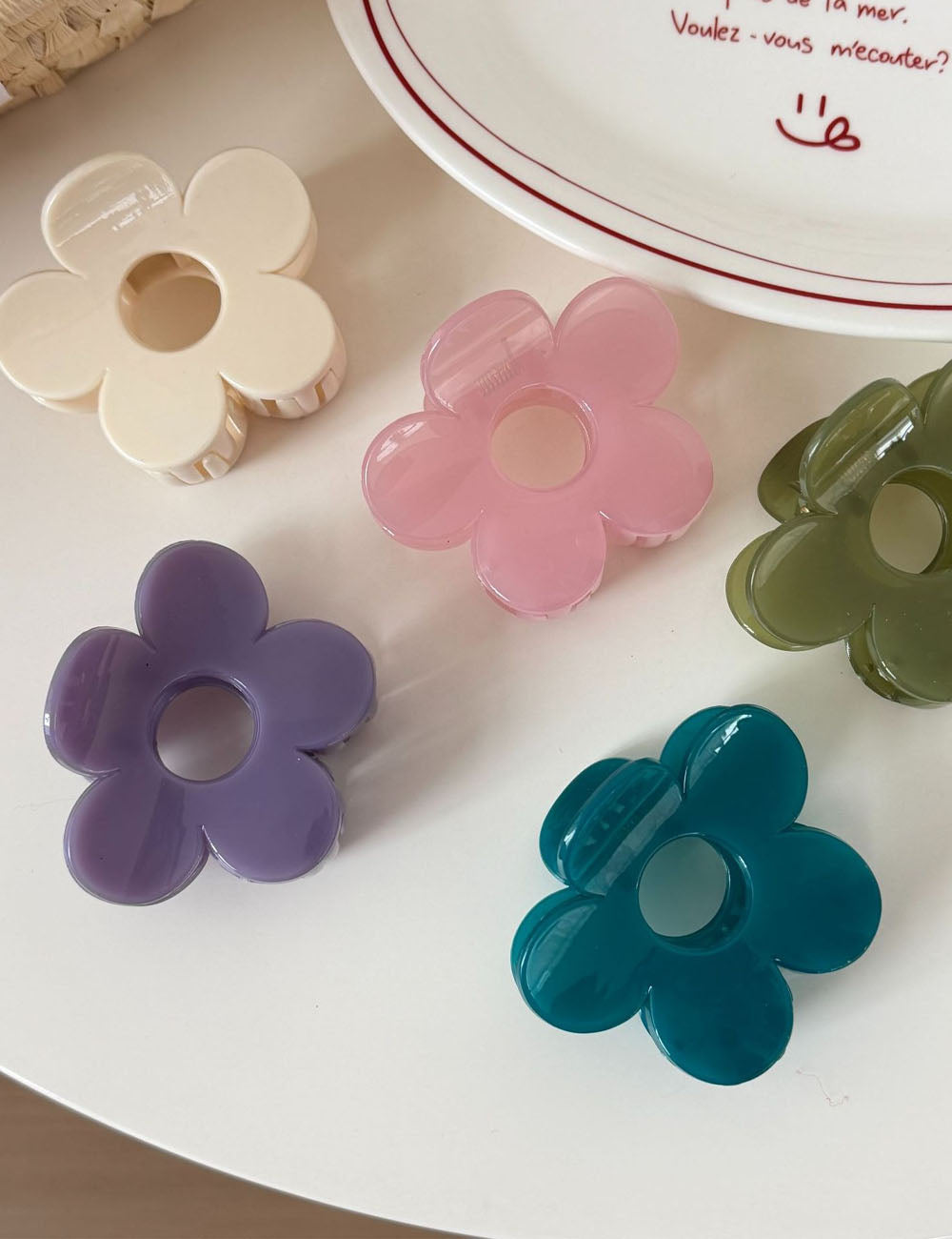 Candy Color Flower Hair Clips - DippedShop Wholesale - #1427