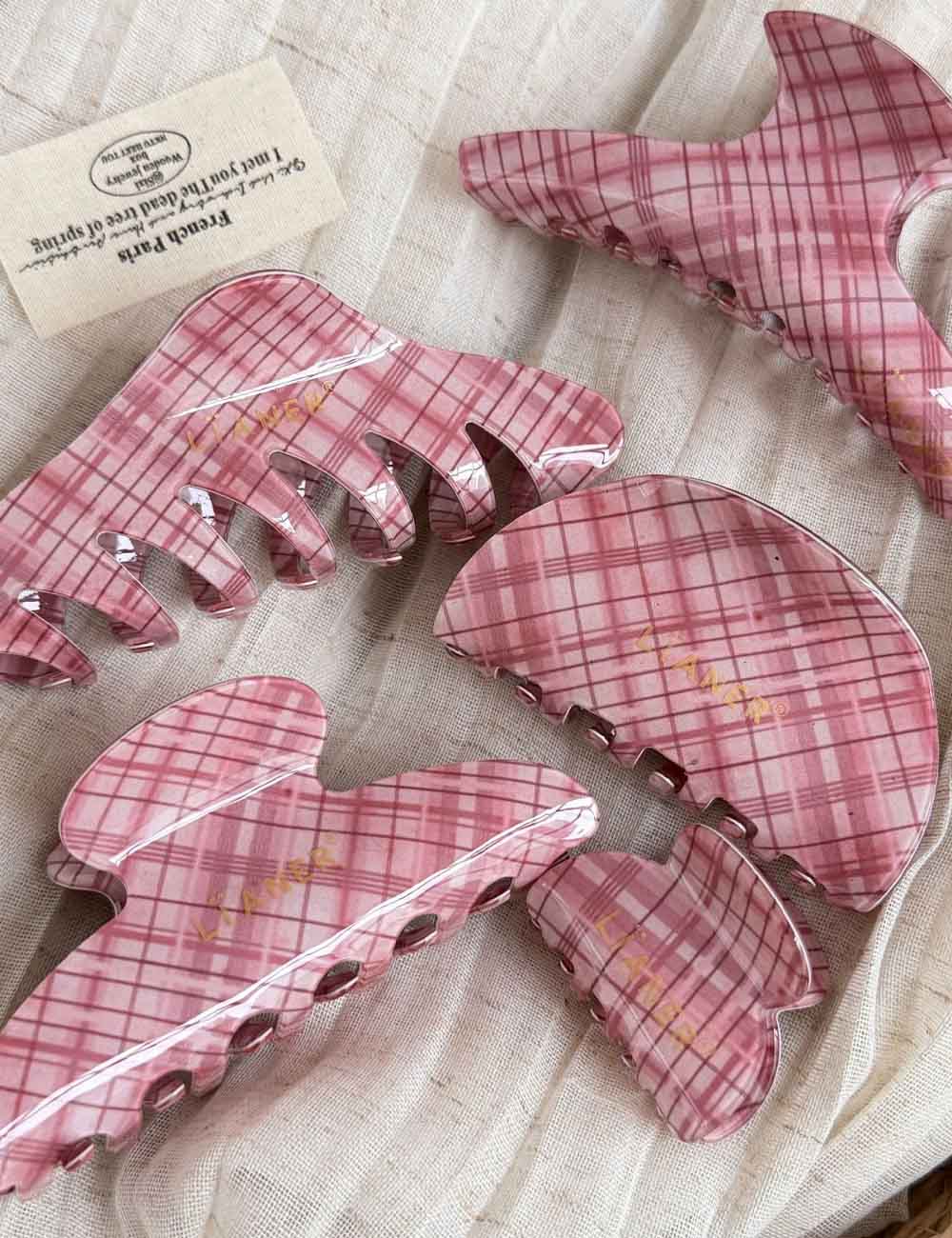 Retro Plaid Hair Claw - DippedShop Wholesale - #2563