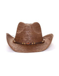 Retro Beaded Band Straw Cowboy Hat AH048