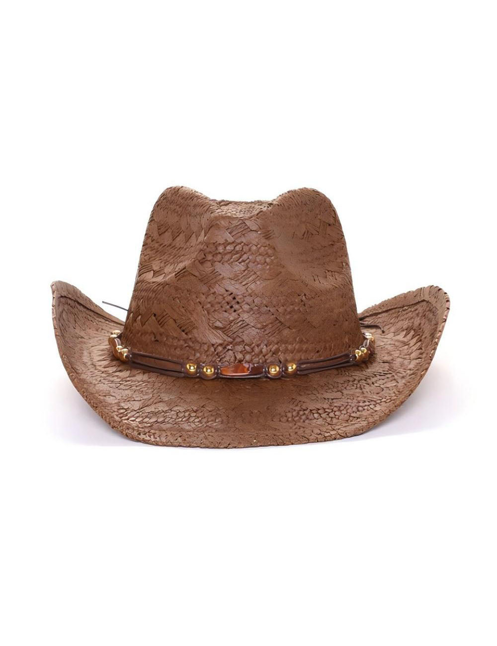 Retro Beaded Band Straw Cowboy Hat AH048