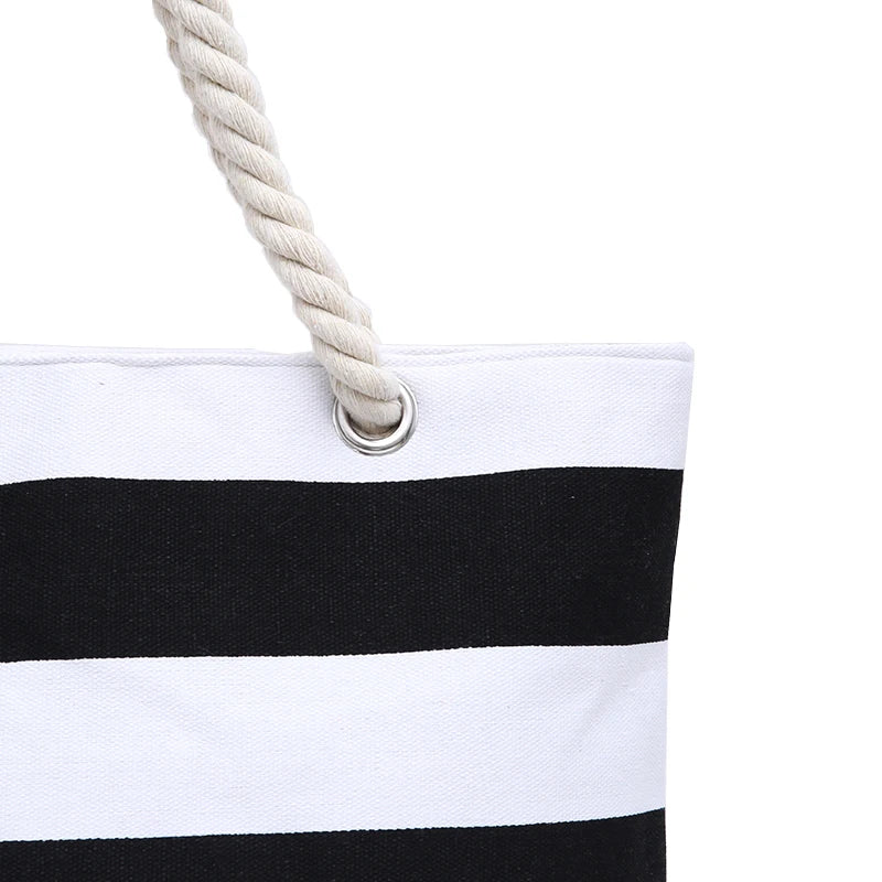Simple Color Block Striped Beach Shoulder Bag MK2BLW6W10BBG559