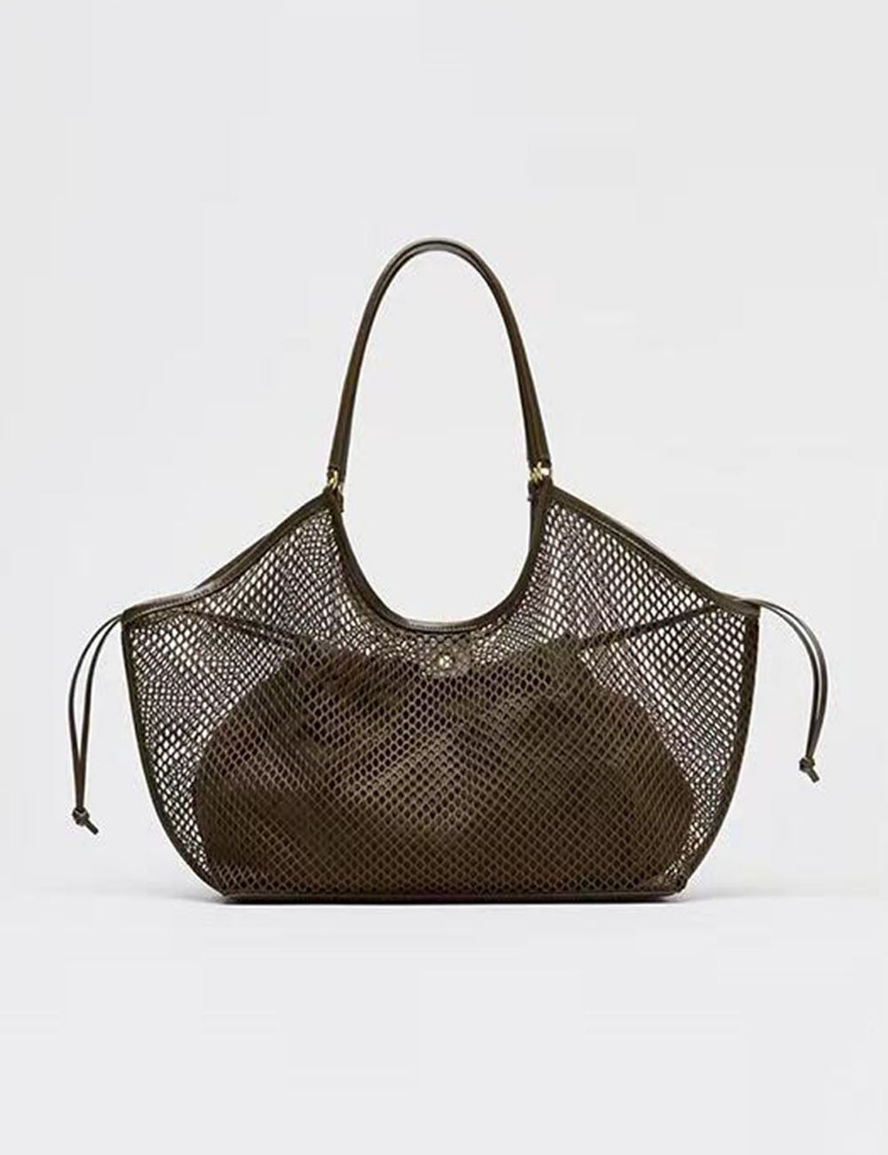 Minimalist Solid Color Hollow Straw Woven Shoulder Bag MK2BCR6W10BBG20