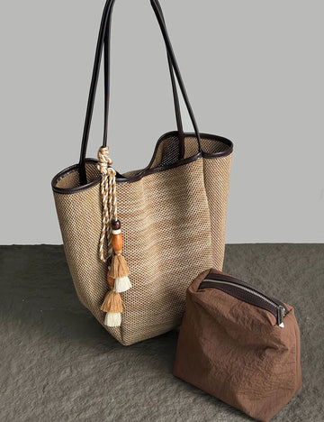 Minimalist Solid Color Large Capacity Handbag MK2BCR6W10BBG21