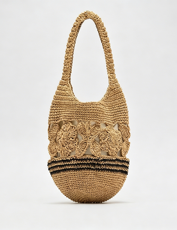 Woven Floral Underarm Bag - DippedShop Wholesale - #5731