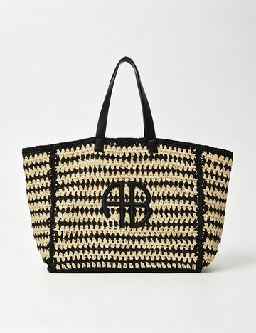 Color Block Letter Embroidery Tote - DippedShop Wholesale - #5043