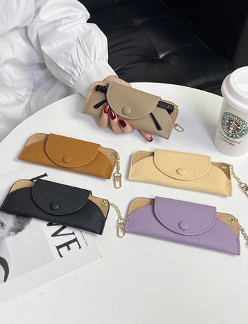 Solid Color Flip Over Portable Sunglasses Case MK2BLC6W13HSY47
