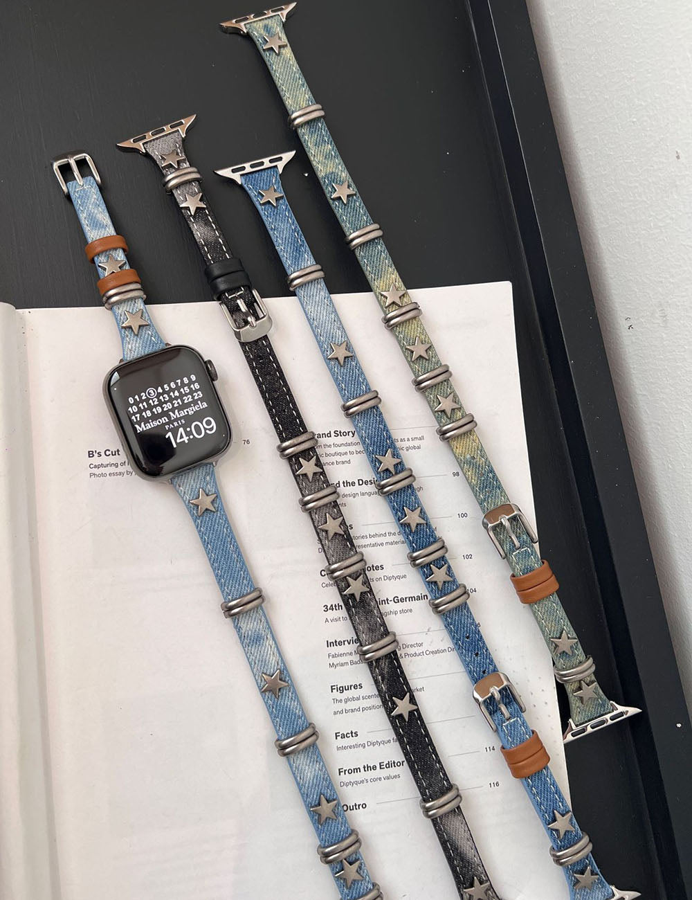 Denim Metal Star Watch Band - DippedShop Wholesale - #1523
