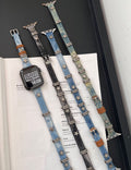 Tie-dyed Wash Denim Metal Star Watch Band 6W6JWA127