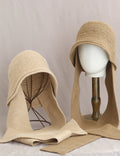 Winter Warm Knit Hooded Scarf Set Bucket Hat 6W6HAT689