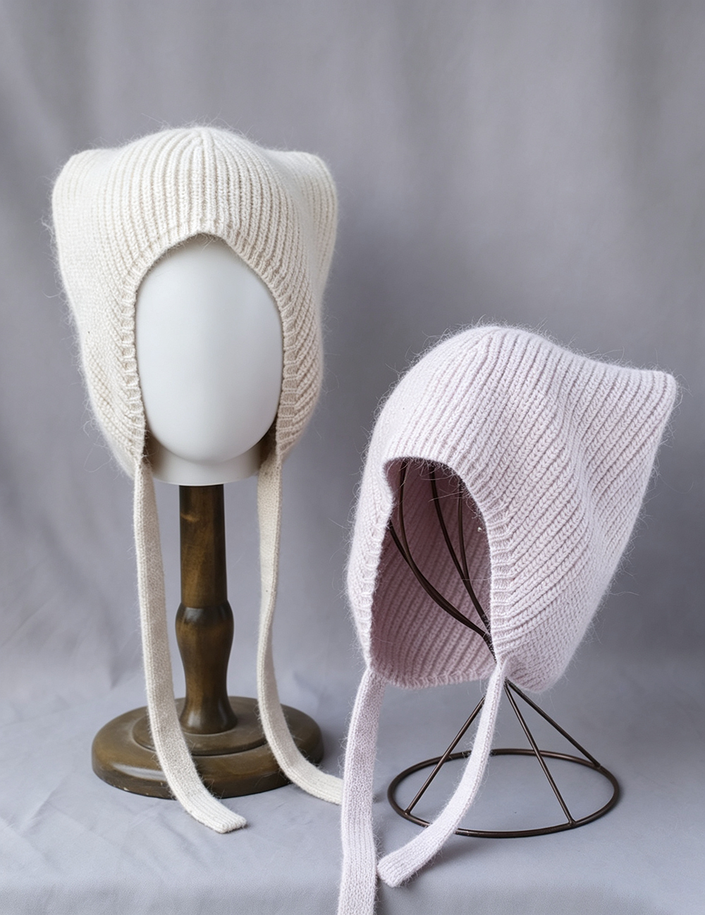Cute Cat Ear Angora Knit Bonnet 6W6HAT690