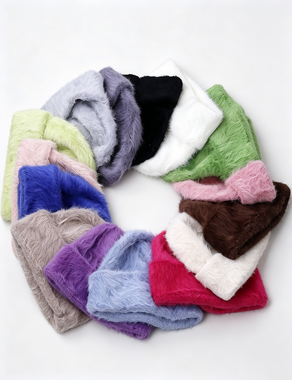 Cute Angora Soft Fuzzy Cuffed Knit Beanie 6W6HAT695