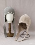 Pearl Rhinestone Angora Trapper Beanie 6W6HAT698