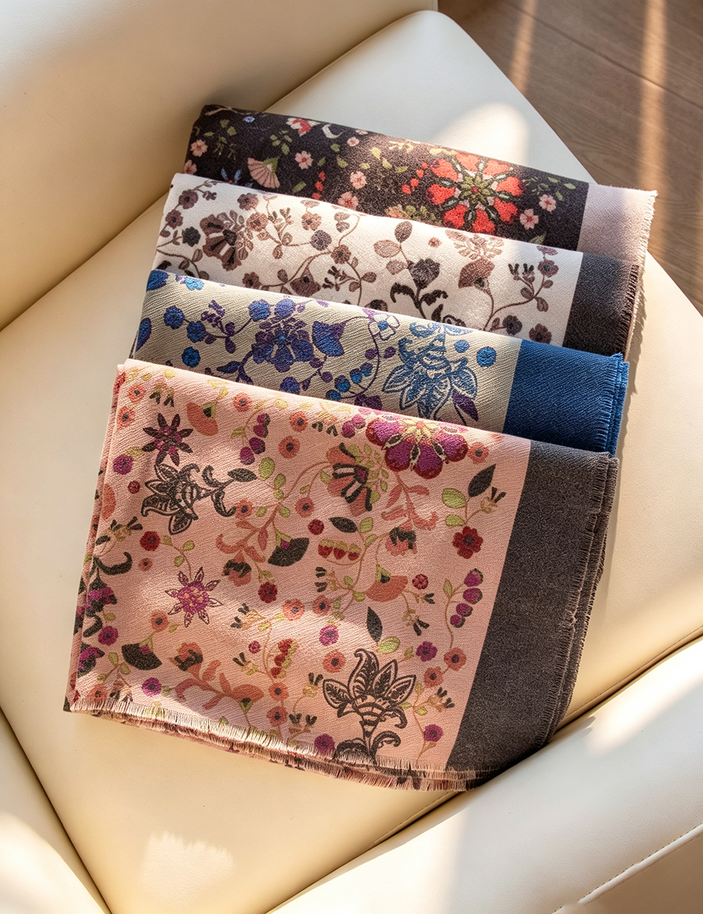 Floral Print Winter Scarf - DippedShop Wholesale - #5027
