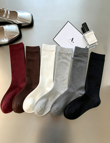 Ribbed Crew Socks - DippedShop Wholesale - #9843