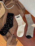 Floral Bow Crew Socks - DippedShop Wholesale - #9299