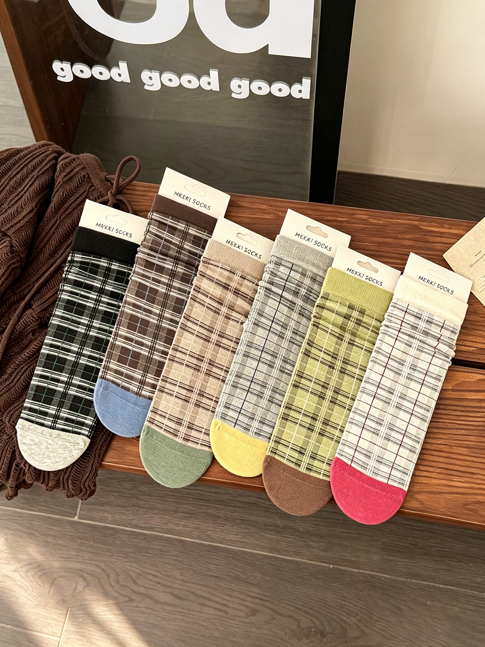 Plaid Crew Socks - DippedShop Wholesale - #9267
