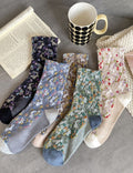 Jacquard Floral Bunny Socks - DippedShop Wholesale - #9587