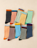 Classic Colorful Striped Mid Calf Socks 6W8FSO775