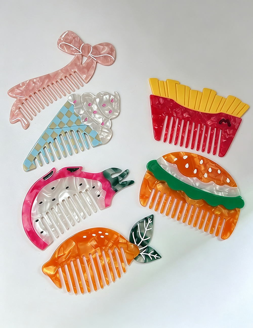 Portable Acetate Hair Combs - DippedShop Wholesale - #8691